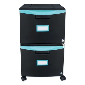 2 מגירות נייד קובץ Cabinet, 1 כל, כחול,שחור קובץ Cabinet