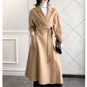 2022 סתיו חורף חדשה מים אדווה המעיל דו צדדי 100% צמר מעיל נשים high-end של זמן אופנה מעיל רחצה