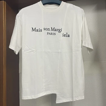 MM6 Margiela חולצה בגדי נשים סדיר טלאים מכתב מודפס שרוול קצר רופף CCasual צוואר עגול גברים העליון