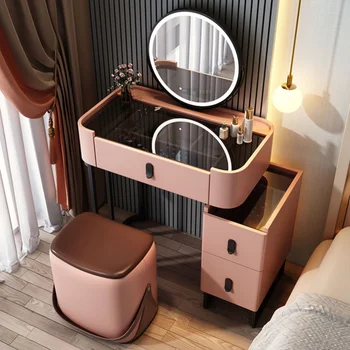 נייד השינה שולחן איפור אחסון כיסא יצירתי עץ מלא איפור שולחן בבית שידה משולבת ריהוט חדר השינה