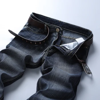 סלים גבר ג 'ינס וינטג' Stonewash קרע ג 'ינס גברים מותג איכות למתוח ג' ינס מכנסיים אופנת רחוב שחור כחול