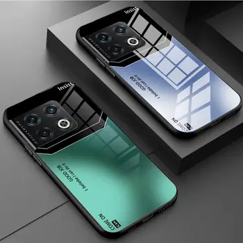 עבור OnePlus 10 9 8 7 Pro תיק אופנה קשה זכוכית מחוסמת צבע מגן חזור Case כיסוי עבור OnePlus 10T 9RT 7T 8T 6T פגז