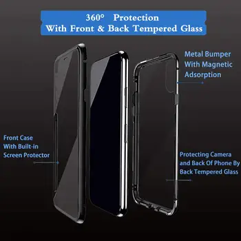 מגנטי Case כיסוי עבור Xiaomi 13 12 12T 12X Pro Ultra כיסוי מסגרת מתכת דו צדדי זכוכית מחוסמת 360° כיסוי מגן פנדה