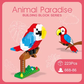 מיקרו לבנים מיני building Blocks 3D חיה יהלום דגם פנדה חזיר התוכי חילזון חיות סדרת צעצועים לילדים מתנות יום הולדת