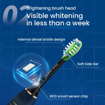 פיליפס GB HX9911 מברשת שיניים חשמלית למבוגרים קולי רטט מברשת השיניים ארבע שיניים צחצוח מצבים עם כחול-השן פונקציה