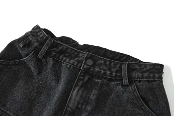 עשה קיצוניים רב רוכסן שחור ג 'ינס במצוקה רחב ג' ינס רגל y2k ג 'ינס של גברים היפ הופ מעצב באגי ג' ינס dropshipping