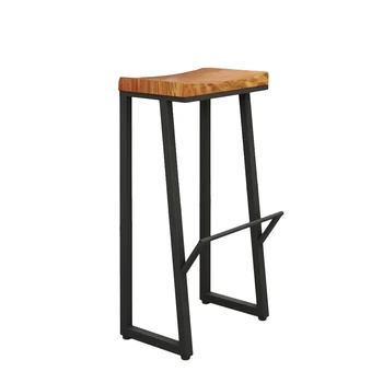 עץ מלא גבוה צואה מודרני מינימליסטי כסא בר בבית הכסא הגבוה נורדי כסא בר בר הכיסא מול השולחן יצירתי כסא בר